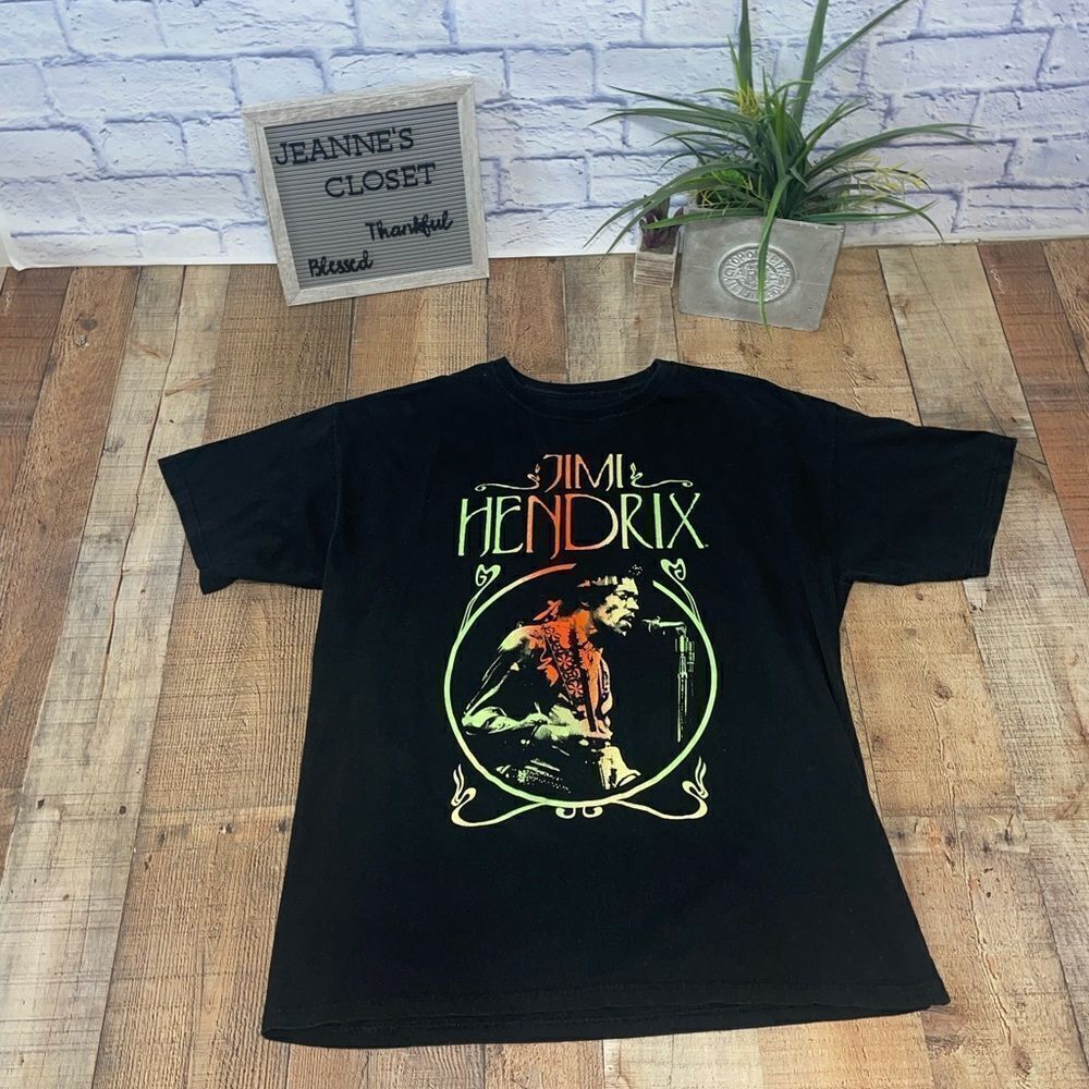 💜 Jimi Hendrix Psychadelic Black T Shirt Size Xl